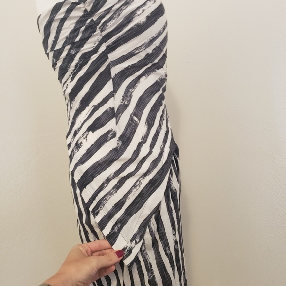 Rare L.A.M.B Sexy Strapless Dress Black & White 4 - Picture 7 of 8